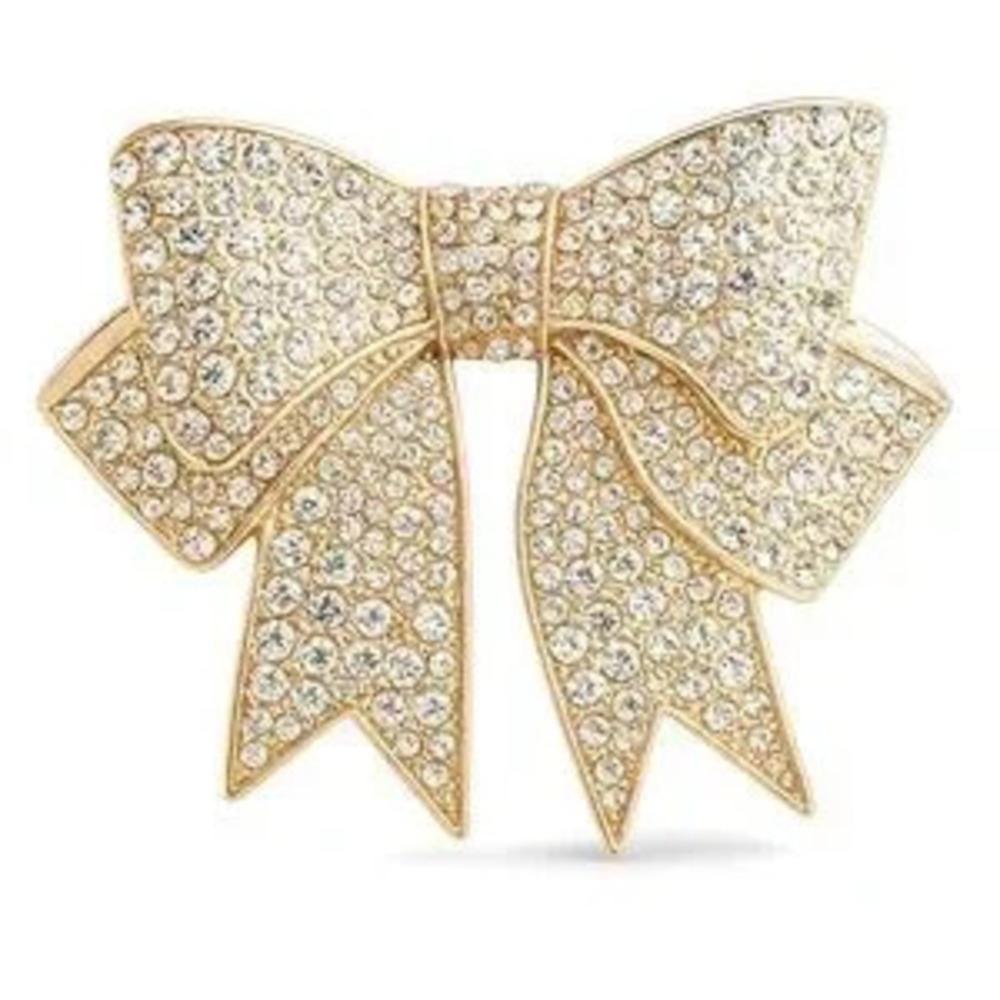 Elegant Gold Bow Brooch